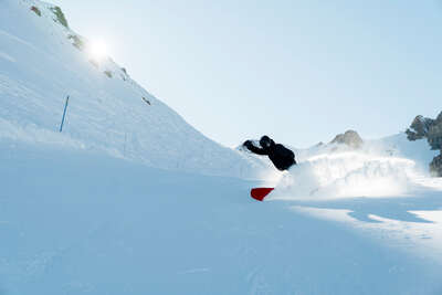 Snowboarden im Skigebiet von Tignes